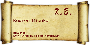 Kudron Bianka névjegykártya